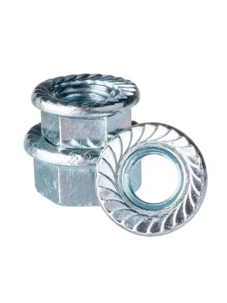 Nakrętka 6-kątna z zabezpieczeniem (podkładkowa) M 10 DIN6923 kl. 6 (ocynk)
